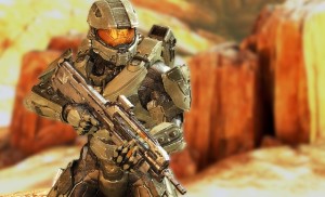 master chief halo 4 in desert surrounding. possible spartan 4 and new armour