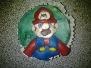 Mario decorated cupcake