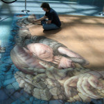 This is wenner working on the Gears painting. This is him on the very first day at work on it.