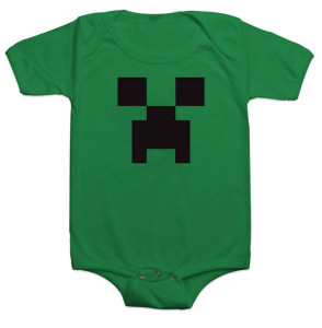green baby grow with minecraft creeper face