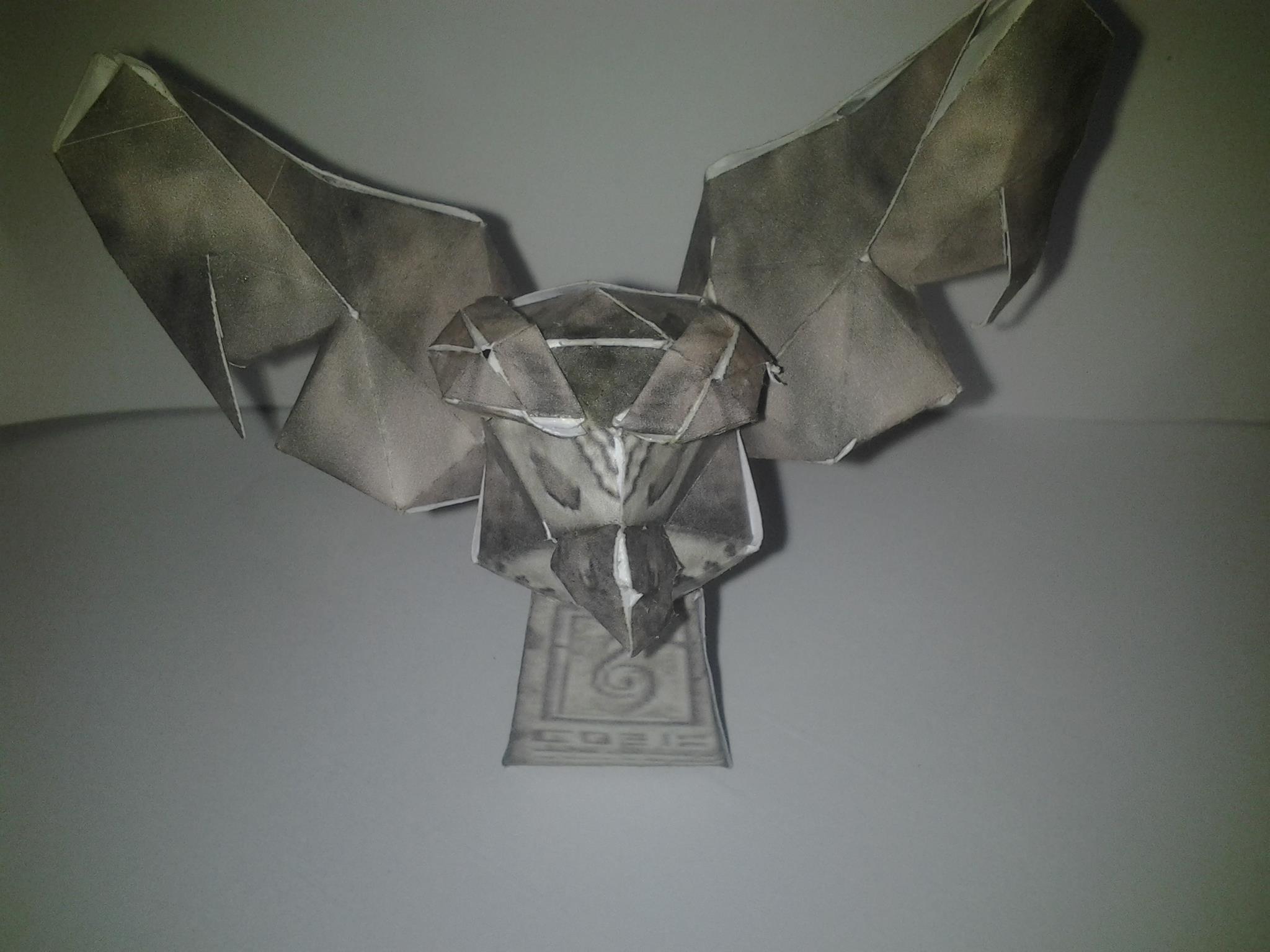 I made the owl statue from majora's mask out of paper