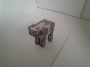 Minecraft cow left side paper model