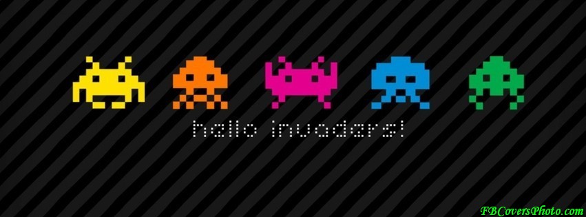 Colourful Space Invaders Timeline Cover profile