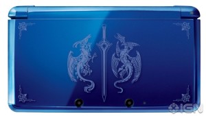 Special Limited Edition Blue Fire Emblem 3DS console. Special 3DS. Shows 2 dragons surrounding a sword