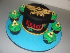 zelda cake and leafy cupcakes