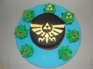 zelda cake and leafy cupcakes