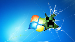 minecraft creeper face smashed screen
